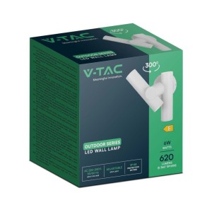 Applique LED da esterno 6W 2 faretti orientabili IP44 bianca V-TAC VT-1186 - foto 4