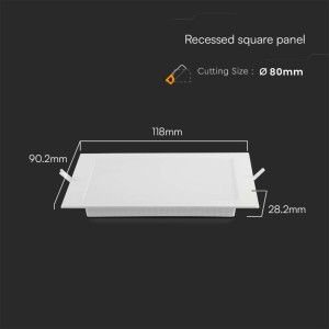 Pannello LED da incasso 3W 330 lm quadrato bianco V-TAC VT-61003 - foto 7