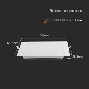 Pannello LED da incasso 6W 660lm quadrato bianco V-TAC VT-61006 - foto 7