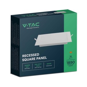 Pannello LED da incasso 18W 1850lm quadrato V-TAC VT-61018 - foto 4