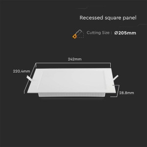 Pannello LED da incasso 18W 1850lm quadrato V-TAC VT-61018 - foto 8