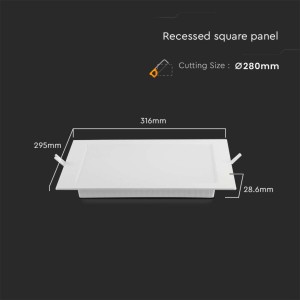 Pannello LED 24W quadrato da incasso V-TAC VT-61024 - foto 7