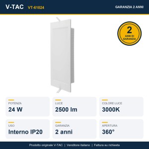 Pannello LED 24W quadrato da incasso V-TAC VT-61024 - foto 8