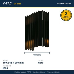 Applique LED da esterno 12W IP65 nera V-TAC VT-1189 - foto 9