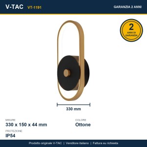 Applique LED da esterno 15W ovale IP54 luce diffusa V-TAC VT-1191 - foto 10