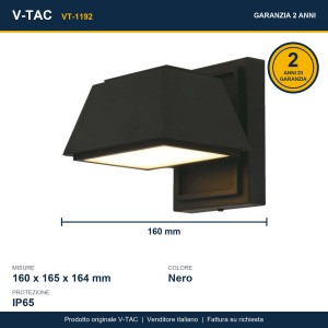 Applique LED da esterno 15W IP65 nero V-TAC VT-1192 - foto 10