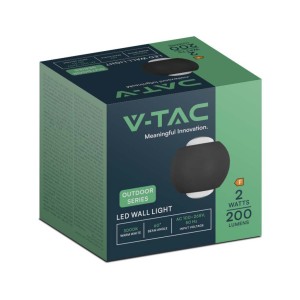 Applique LED da esterno 2W IP54 nera V-TAC VT-2502 - foto 3
