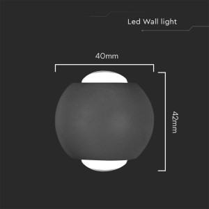 Applique LED da esterno 2W IP54 nera V-TAC VT-2502 - foto 7