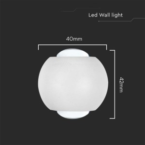 Applique LED da esterno sferica 2W IP54 doppio fascio V-TAC VT-2502 - foto 6