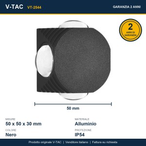 Applique LED da esterno 4W IP54 nera V-TAC VT-2544 - foto 10