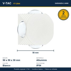 Applique LED da esterno 4W IP54 bianca V-TAC VT-2544 - foto 8