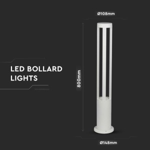 Paletto LED da giardino 10W IP65 bianco V-TAC VT-820-W - foto 7