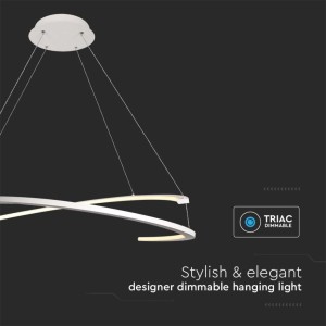 Lampadario LED a sospensione 2 mezzalune 48W bianco V-TAC VT-7908 - foto 5