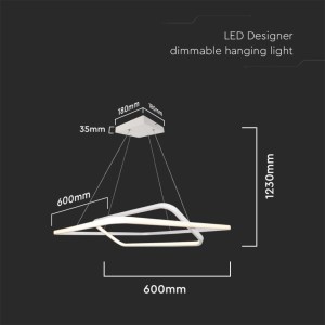 Lampadario LED a sospensione 48W bianco V-TAC VT-7909 - foto 6