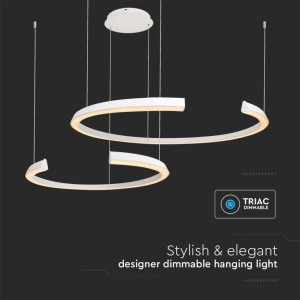 Lampadario LED a sospensione 48W dimmerabile bianco V-TAC VT-7914 - foto 5