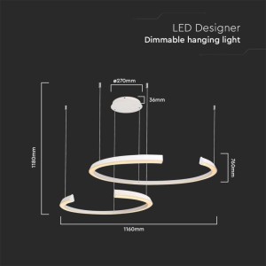 Lampadario LED a sospensione 48W dimmerabile bianco V-TAC VT-7914 - foto 6
