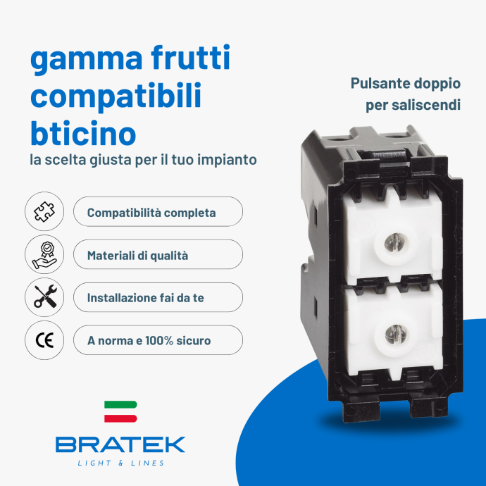 Pulsante doppio compatibile Living Now K4036 Biesse