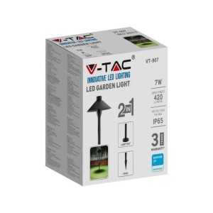 Paletto LED da giardino 7W IP65 nero V-TAC VT-907 - foto 5