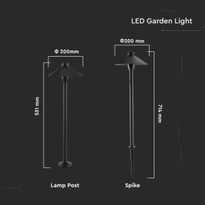 Paletto LED da giardino 7W IP65 nero V-TAC VT-907 - foto 9