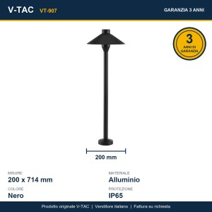 Paletto LED da giardino 7W IP65 nero V-TAC VT-907 - foto 11