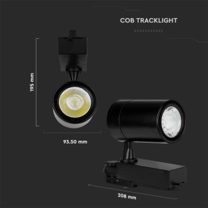Faretto LED per binario trifase 35W 20° nero V-TAC VT-4536 - foto 11