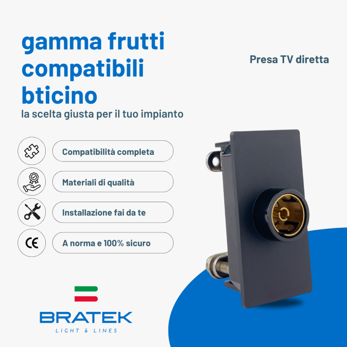 Presa TV diretta compatibile Bticino Living Now Biesse