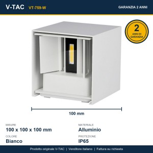 Applique LED da esterno 5W 700lm IP65 bianca V-TAC VT-759-W - foto 14