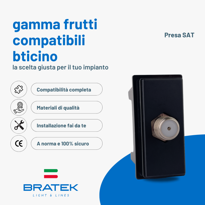 Presa TV-SAT compatibile bticino Living Now Biesse
