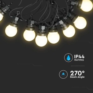 Catenaria LED da giardino 10m 20 lampadine IP44 bianca V-TAC VT-71020 - foto 5