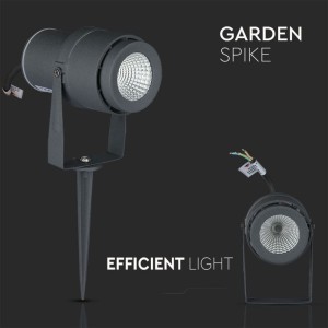 Faretto LED da giardino con picchetto 12W IP65 grigio V-TAC VT-857-G - foto 6