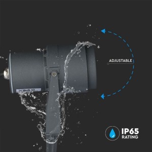 Faretto LED da giardino con picchetto 12W IP65 grigio V-TAC VT-857-G - foto 7