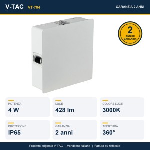 Applique LED da esterno 4W IP65 bianca V-TAC VT-704 - foto 12
