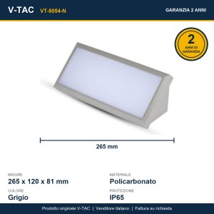 Applique LED da esterno 12W IP65 grigia V-TAC VT-8054-N - foto 10