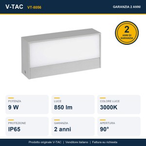 Applique LED da esterno 9W IP65 grigia V-TAC VT-8056 - foto 11