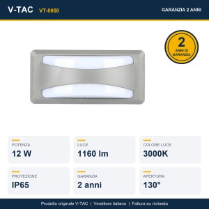 Applique LED da esterno 12W IP65 grigia V-TAC VT-8058 - foto 11