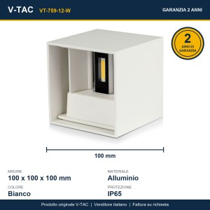 Applique LED da esterno 11W IP65 V-TAC VT-759-12-W - foto 16