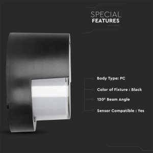 Applique LED da esterno 12W IP65 nera V-TAC VT-827 - foto 4