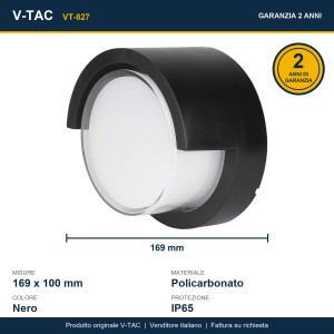 Applique LED da esterno 12W IP65 nera V-TAC VT-827 - foto 11