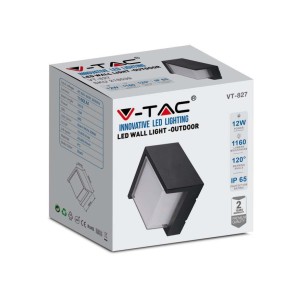 Applique LED da esterno 12W IP65 nera V-TAC VT-827 - foto 3