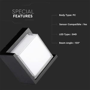 Applique LED da esterno 12W IP65 nera V-TAC VT-827 - foto 4
