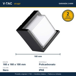 Applique LED da esterno 12W IP65 nera V-TAC VT-827 - foto 14
