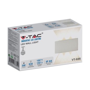 Applique LED da esterno 5W IP65 bianca doppio fascio V-TAC VT-846 - foto 3