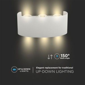 Applique LED da esterno 5W IP65 bianca doppio fascio V-TAC VT-846 - foto 5