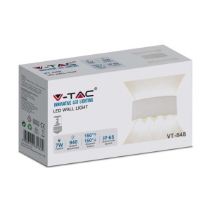 Applique LED da esterno 7W IP65 Up/Down bianca V-TAC VT-848 - foto 3