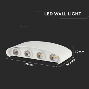 Applique LED da esterno 7W IP65 Up/Down bianca V-TAC VT-848 - foto 9