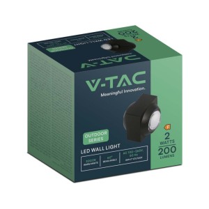 Applique LED da esterno 2W doppio fascio IP54 nera V-TAC VT-2503 - foto 3