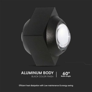 Applique LED da esterno 2W doppio fascio IP54 nera V-TAC VT-2503 - foto 4