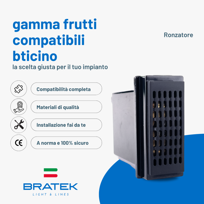 Cover nera per suoneria ronzatore compatibile Bticino Living Now Biesse