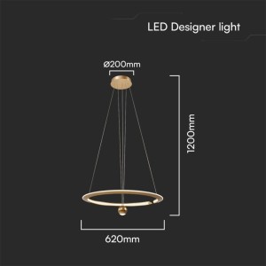 Lampadario LED a sospensione 45W anello V-TAC VT-10126 - foto 8