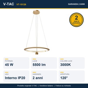 Lampadario LED a sospensione 45W anello V-TAC VT-10126 - foto 9
